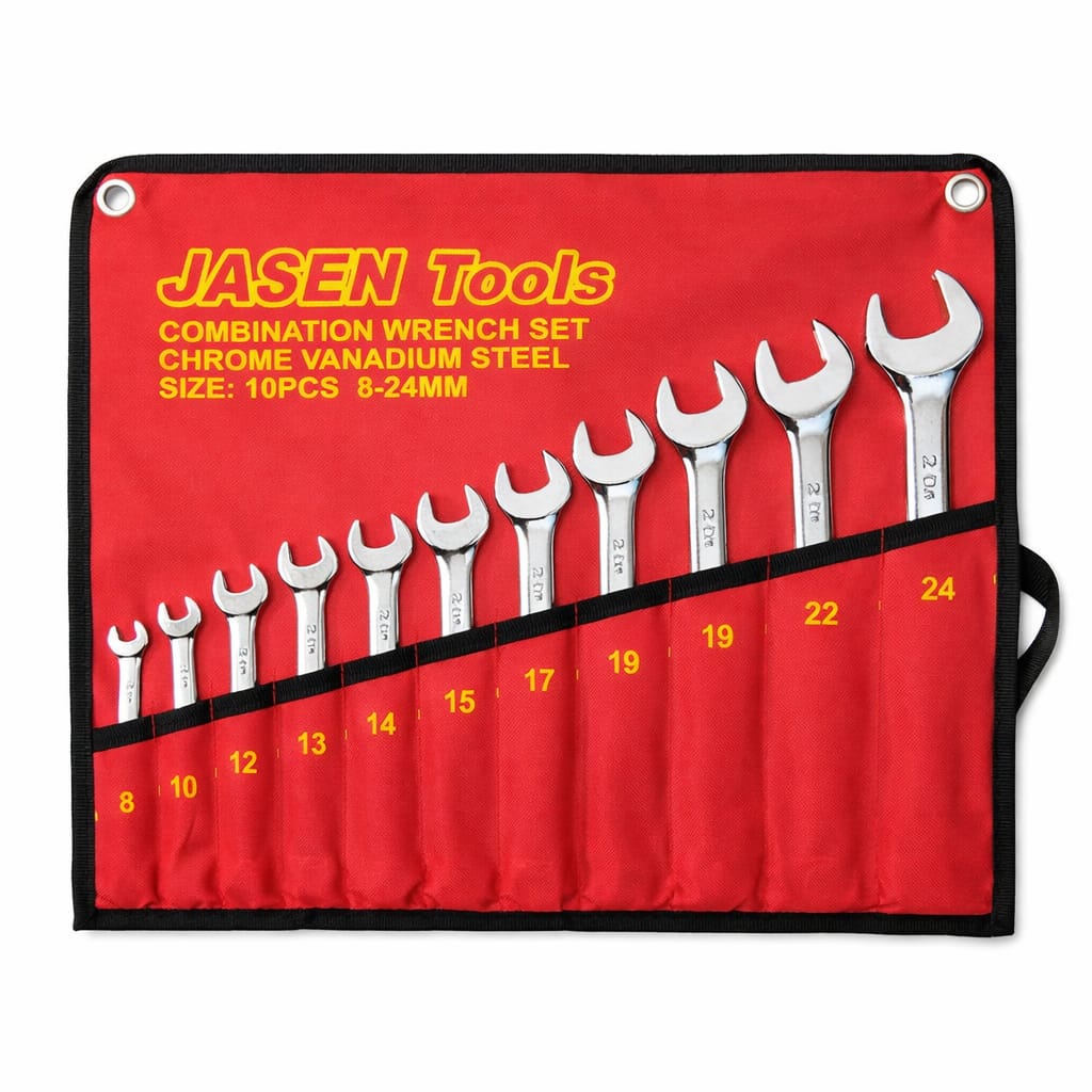 Maulschlüssel-Satz 10-teilig 8-24 mm aus Chrom-Vanadium-Stahl